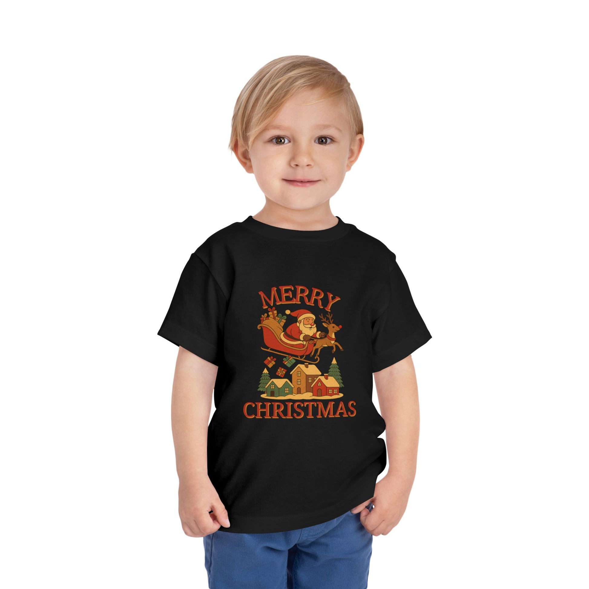 Toddler Christmas Tee - Merry Christmas T-Shirt, Holiday Outfit, Kids' Gift, Winter Wardrobe, Santa Design