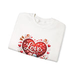 Valentine Love Heart Crewneck Sweatshirt — 'Love' Bird & Heart Graphic - Image 6