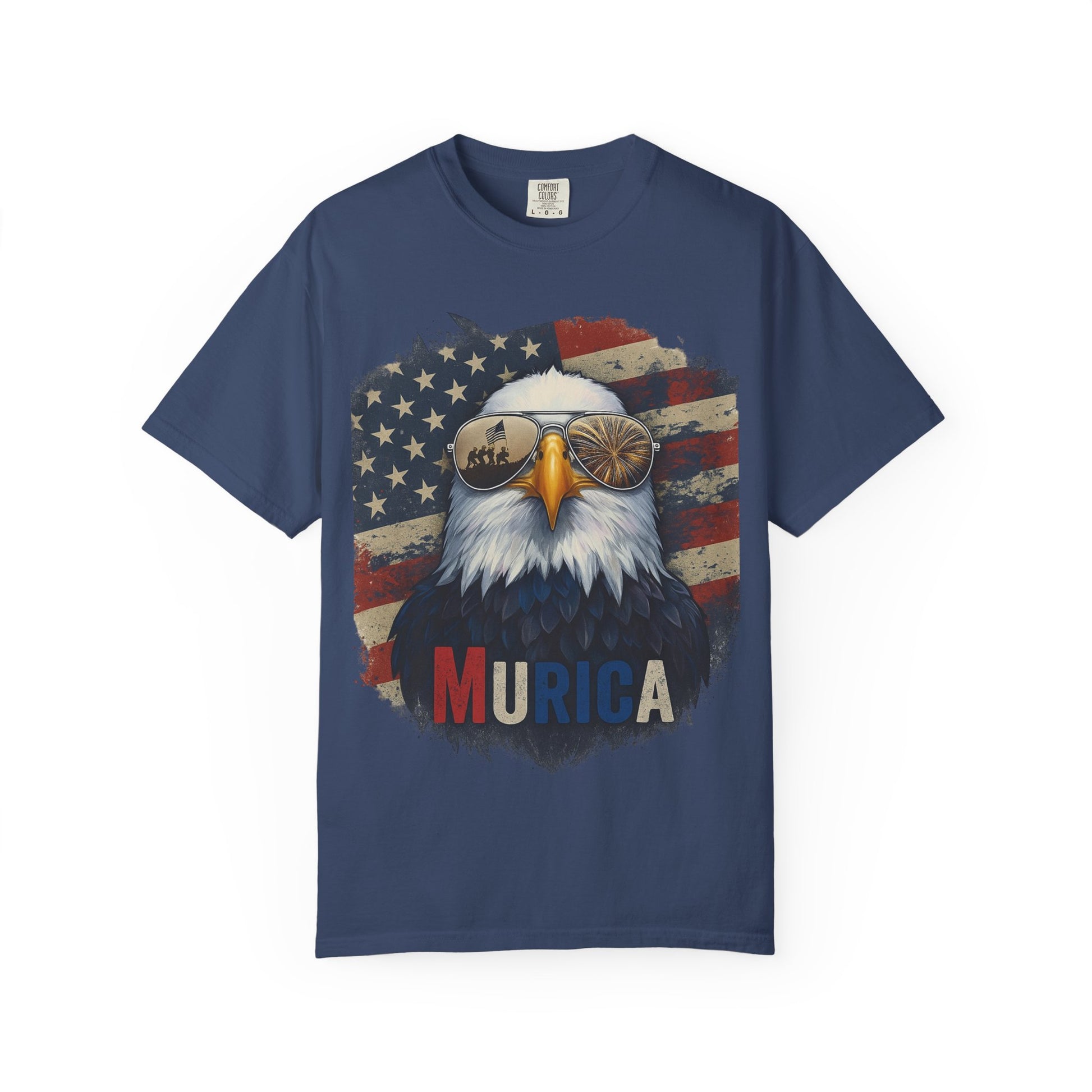 Patriotic Eagle T-Shirt, Unisex Garment-Dyed Tee, 'Murica Design, Great for July 4th, BBQs, Independence Day, Casual Wear, Gifts