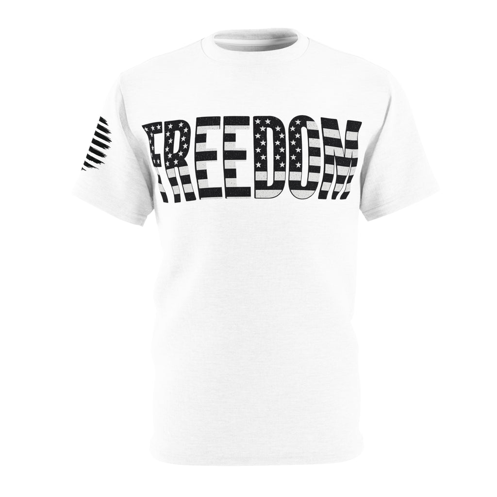 Freedom Graphic Tee, Patriotic T-Shirt, Unisex Cut & Sew Shirt, American Flag Apparel, Independence Day Gift, Casual Everyday Wear