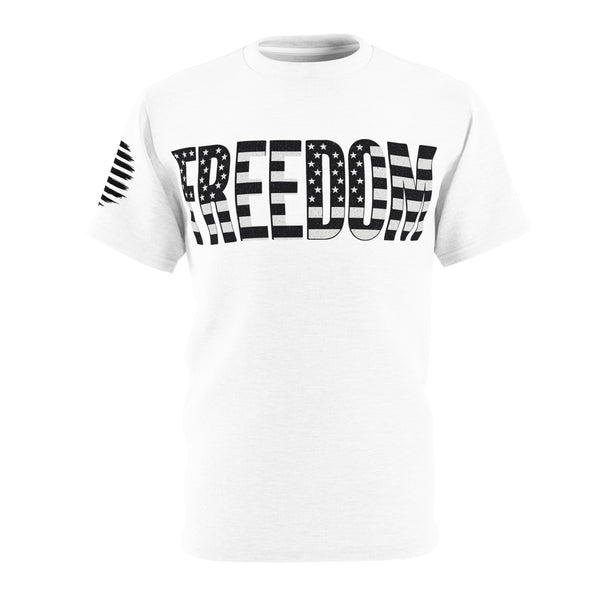 Freedom Graphic Tee, Patriotic T-Shirt, Unisex Cut & Sew Shirt, American Flag Apparel, Independence Day Gift, Casual Everyday Wear
