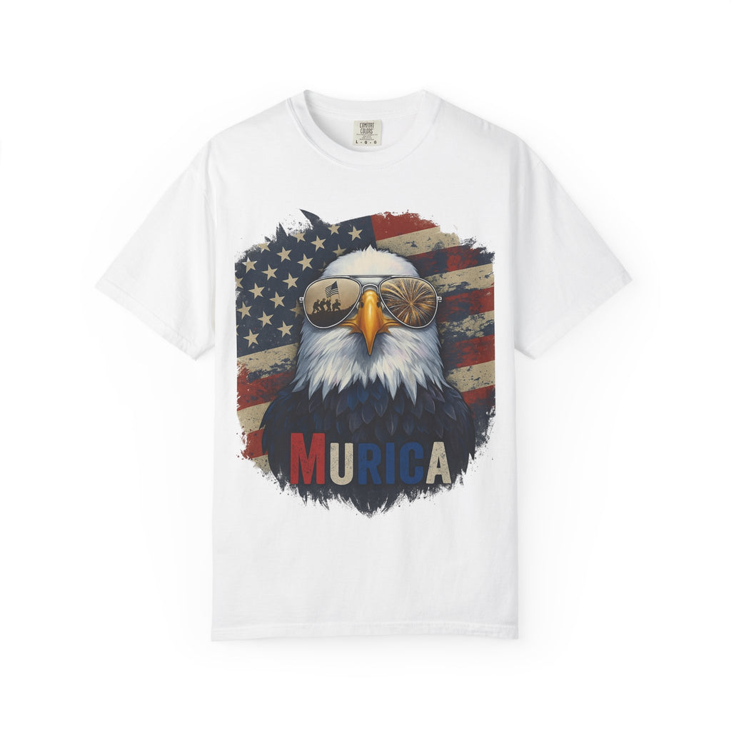 Patriotic Eagle T-Shirt, Unisex Garment-Dyed Tee, 'Murica Design, Great for July 4th, BBQs, Independence Day, Casual Wear, Gifts