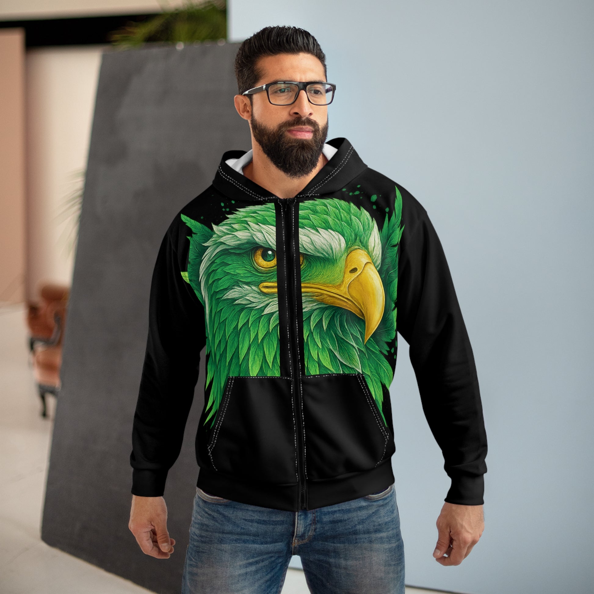 Vibrant Nature-Inspired Unisex Zip Hoodie, AOP Hoodie, Eco-Friendly Apparel, Unique Hoodie, Gift for Nature Lovers, Casual Wear