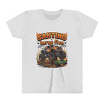 Monster Truck Birthday Tee – “Santino Turns Five” Youth Short Sleeve Shirt - Image 2