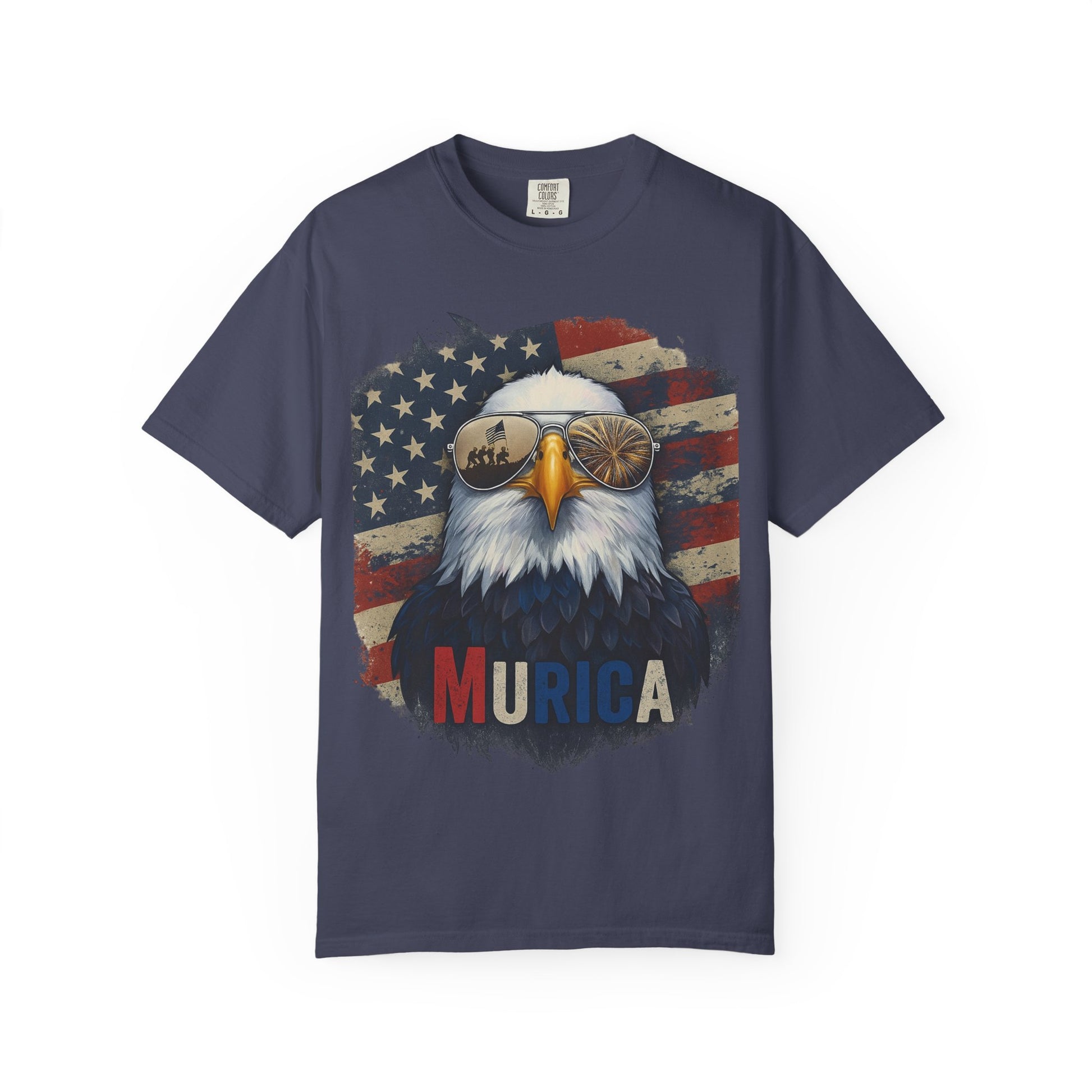 Patriotic Eagle T-Shirt, Unisex Garment-Dyed Tee, 'Murica Design, Great for July 4th, BBQs, Independence Day, Casual Wear, Gifts