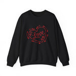 Love Heart Crewneck Sweatshirt — Floral Arrow Valentine Pullover - Image 2