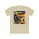Adventure Awaits Unisex Cotton Crew Tee - Inspirational Mountain Design - Image 3
