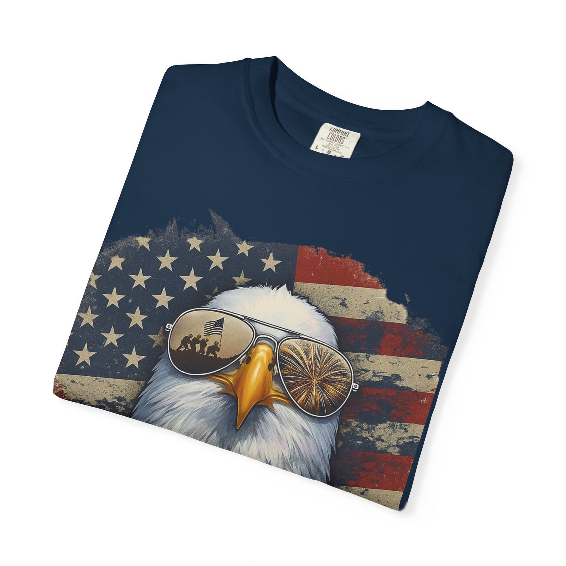 Patriotic Eagle T-Shirt, Unisex Garment-Dyed Tee, 'Murica Design, Great for July 4th, BBQs, Independence Day, Casual Wear, Gifts
