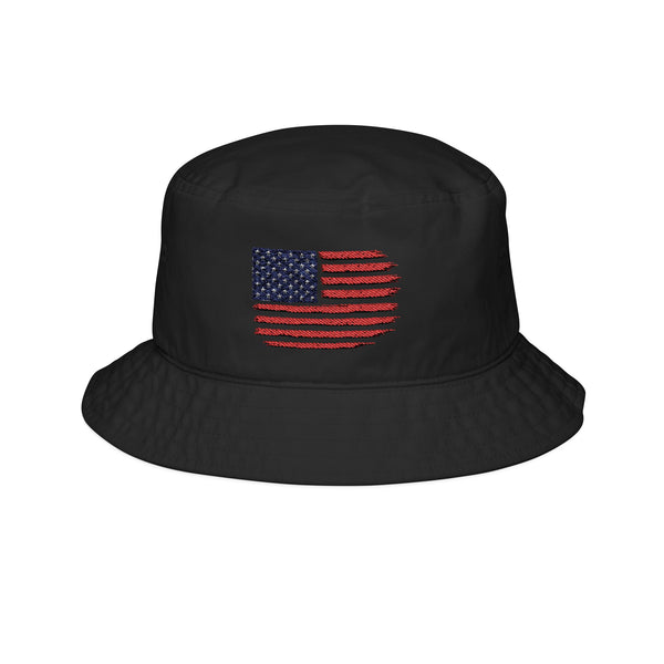 Embroidered American Flag Bucket Hat, Casual Summer Accessory, Outdoor Hat, Beachwear, Gift for Him/Her, Independence Day