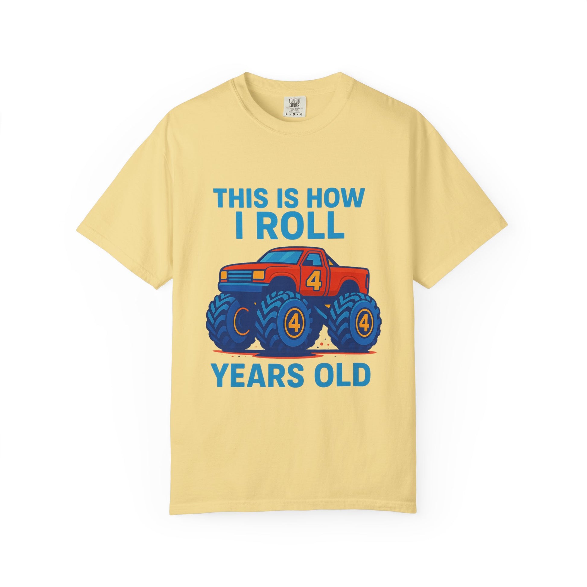Monster Truck Birthday Tee, Fun Unisex T-Shirt for Kids, Ideal Gift for Birthday Celebrations, Kids Party, Casual Wear