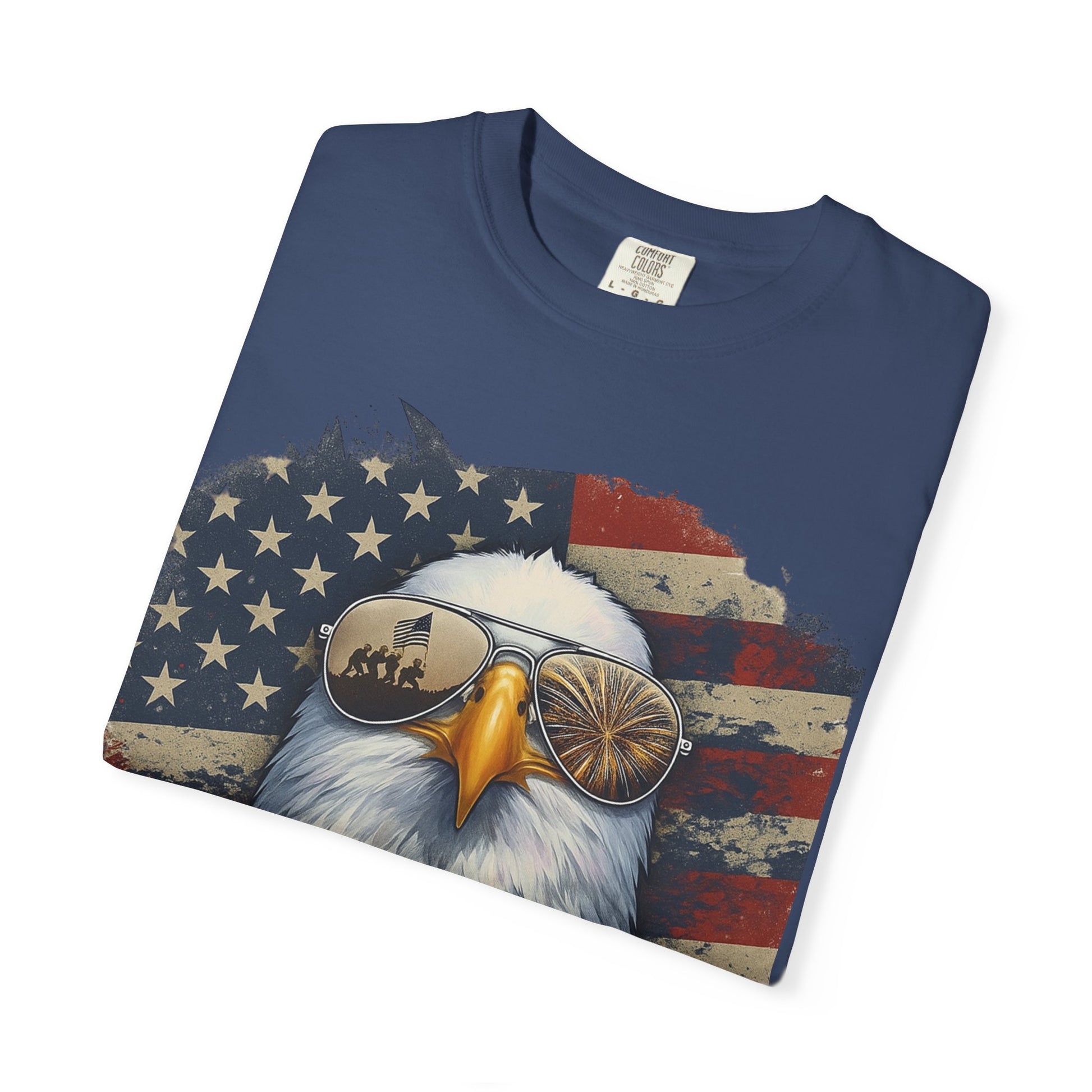 Patriotic Eagle T-Shirt, Unisex Garment-Dyed Tee, 'Murica Design, Great for July 4th, BBQs, Independence Day, Casual Wear, Gifts