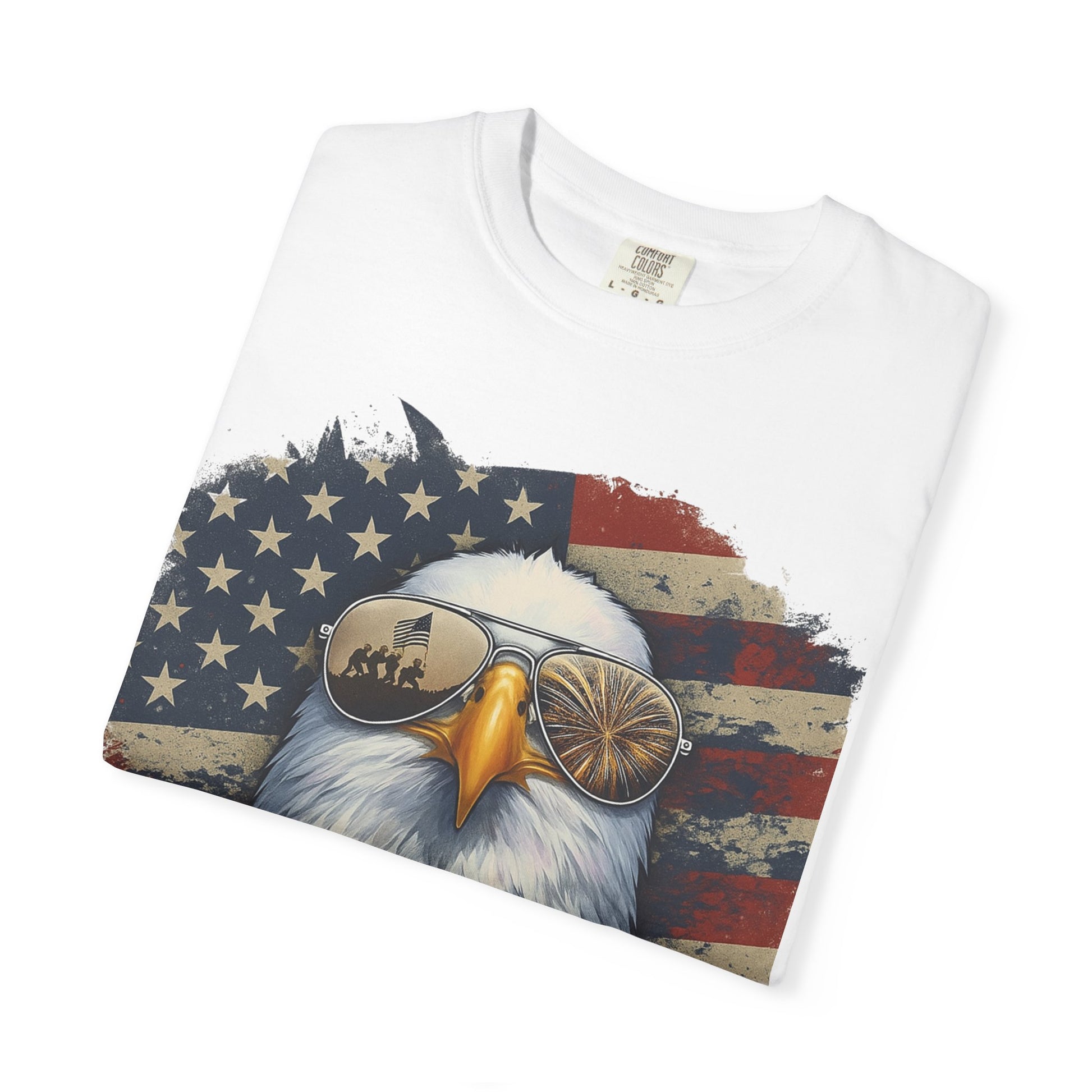 Patriotic Eagle T-Shirt, Unisex Garment-Dyed Tee, 'Murica Design, Great for July 4th, BBQs, Independence Day, Casual Wear, Gifts