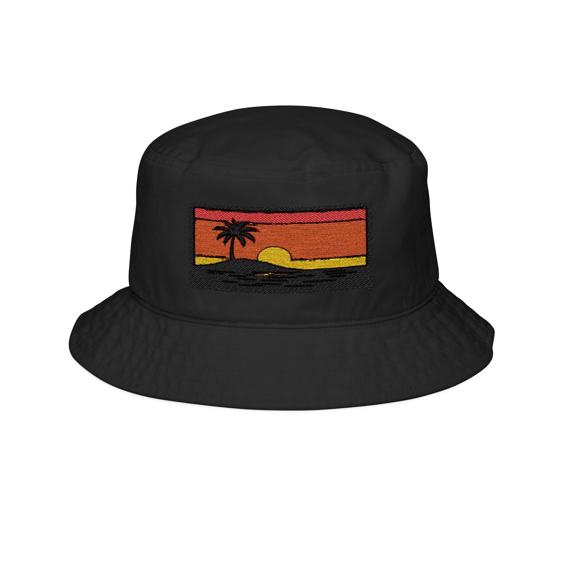 Sunset Embroidered Bucket Hat, Summer Accessory, Beachwear, Vacation Style, Gift for Him/Her, Trendy Hat