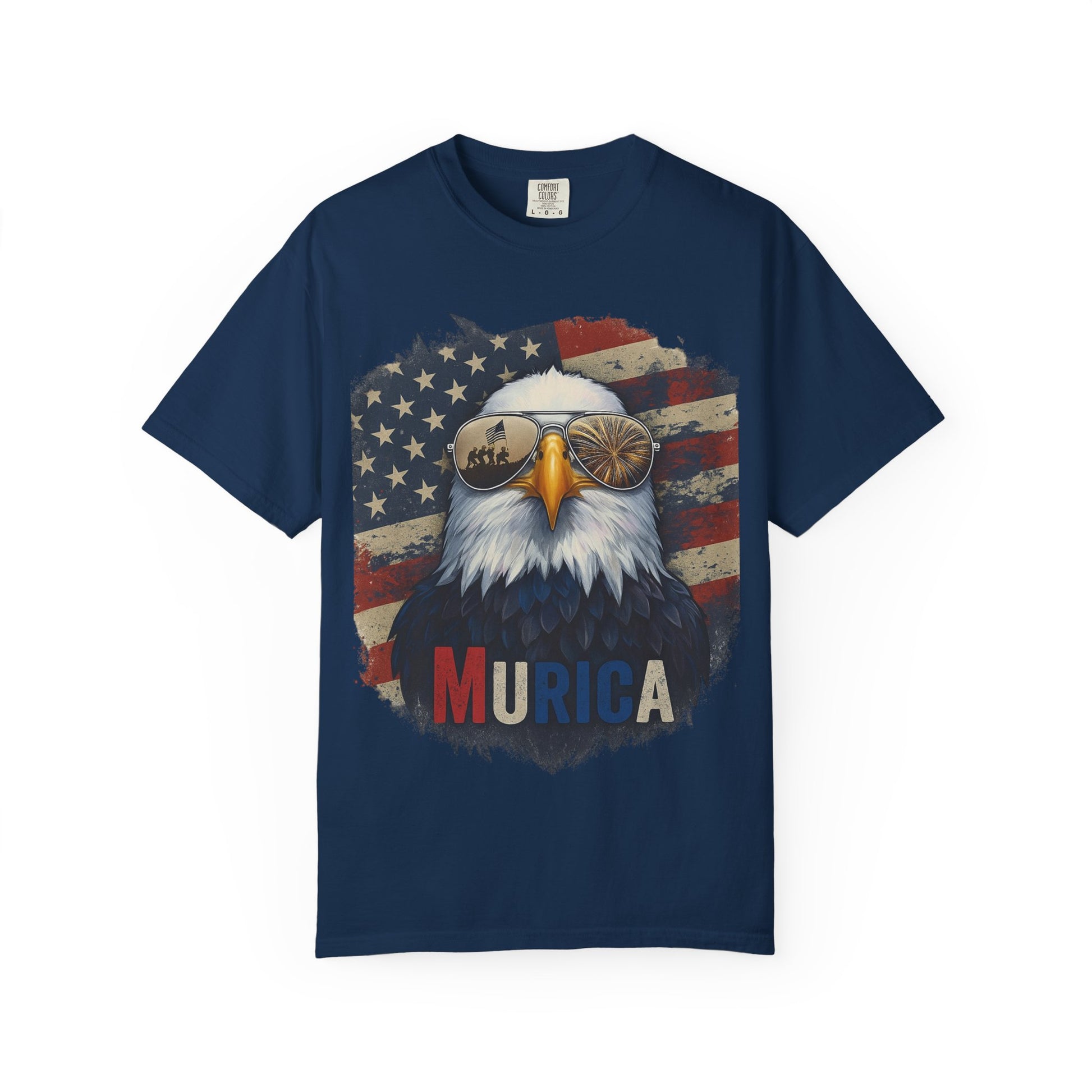 Patriotic Eagle T-Shirt, Unisex Garment-Dyed Tee, 'Murica Design, Great for July 4th, BBQs, Independence Day, Casual Wear, Gifts