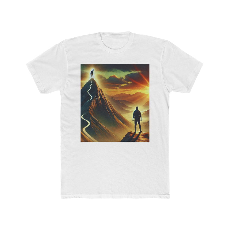 Adventure Awaits Unisex Cotton Crew Tee - Inspirational Mountain Design
