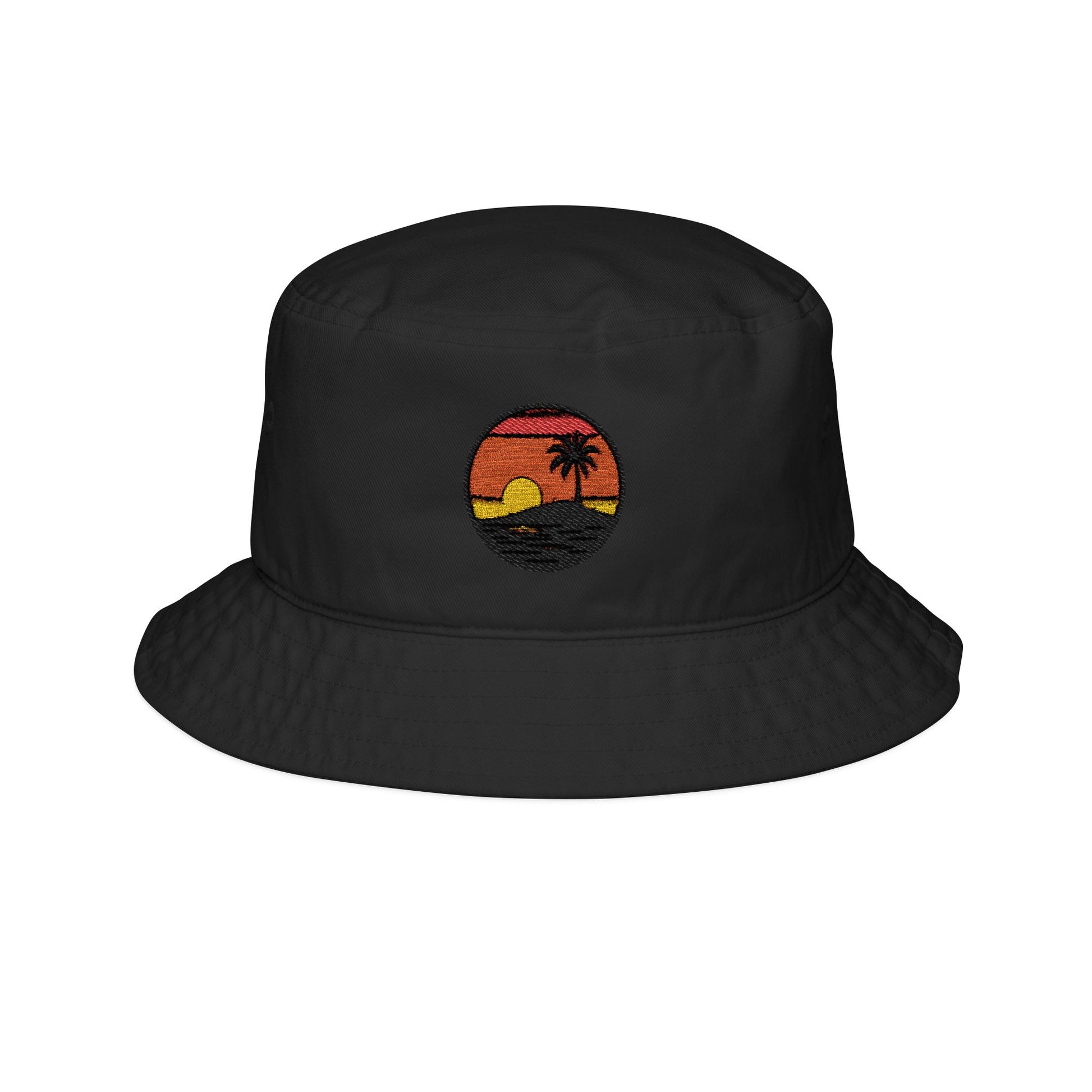 Embroidered Sunset Bucket Hat | Beach Vibes, Summer Fashion, Vacation Accessory, Outdoor Gear, Festival Wear