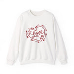 Love Heart Crewneck Sweatshirt — Floral Arrow Valentine Pullover - Image 1