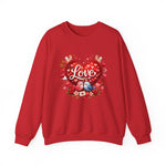 Valentine Love Heart Crewneck Sweatshirt — 'Love' Bird & Heart Graphic - Image 4