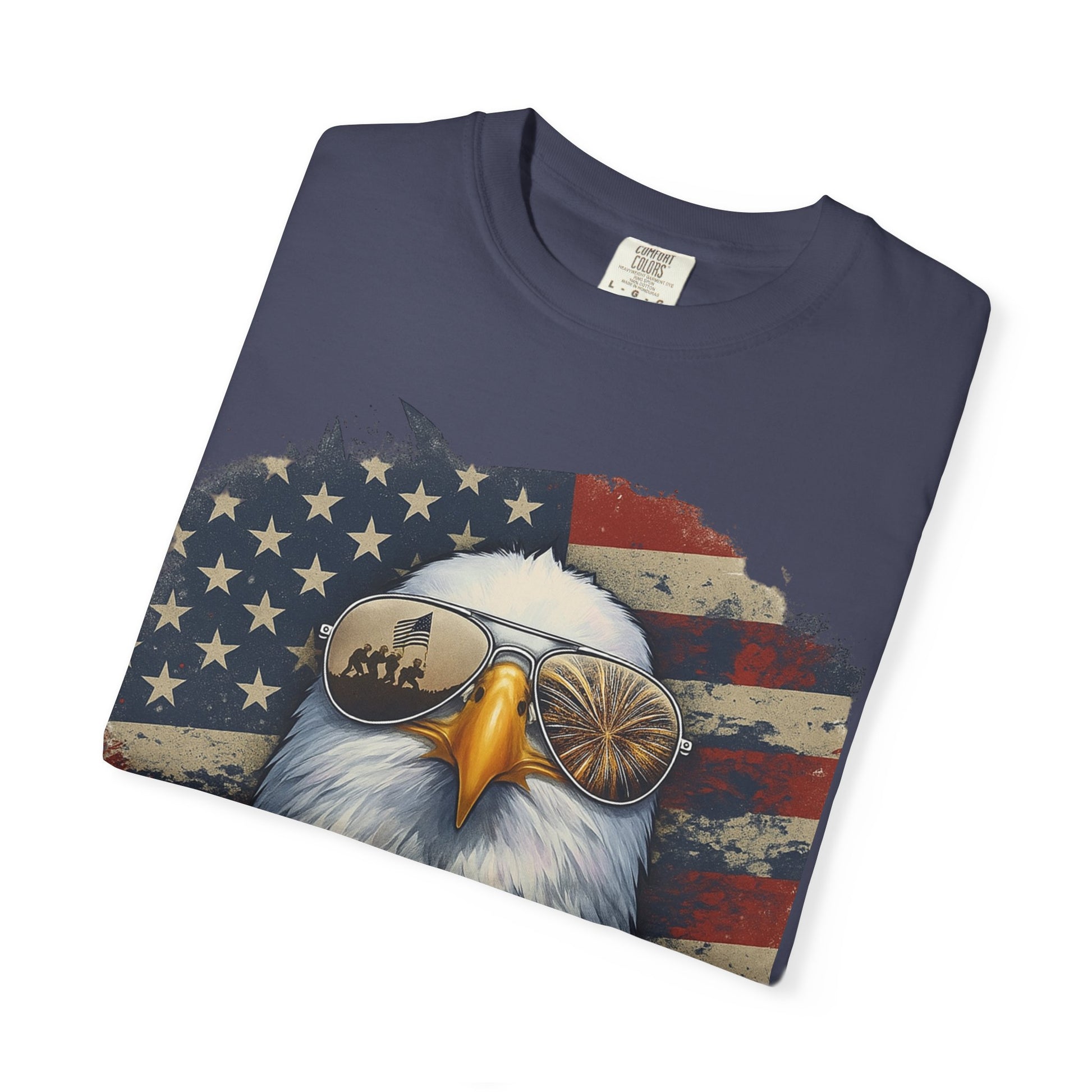 Patriotic Eagle T-Shirt, Unisex Garment-Dyed Tee, 'Murica Design, Great for July 4th, BBQs, Independence Day, Casual Wear, Gifts