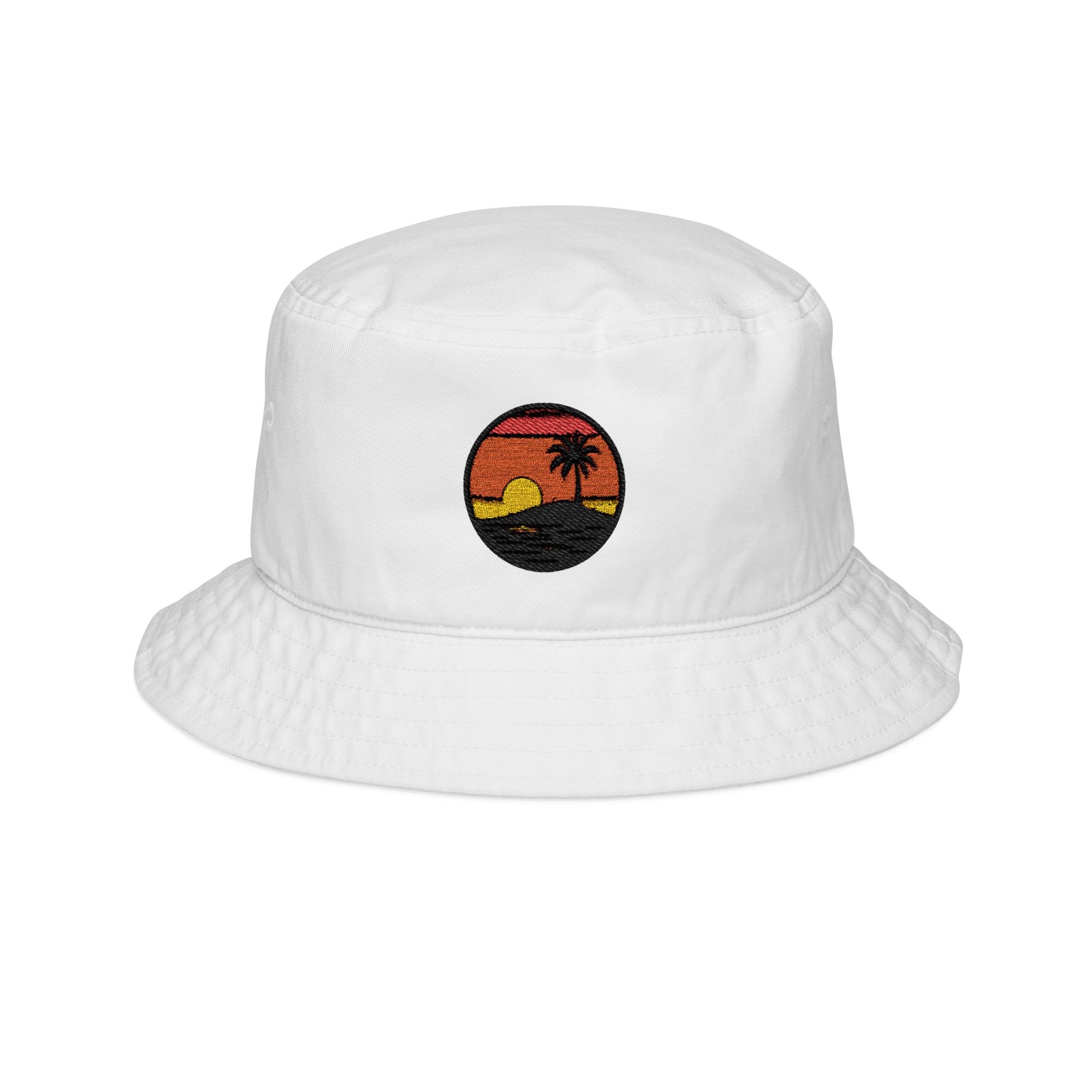 Embroidered Sunset Bucket Hat | Beach Vibes, Summer Fashion, Vacation Accessory, Outdoor Gear, Festival Wear