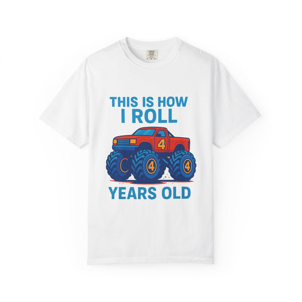Monster Truck Birthday Tee, Fun Unisex T-Shirt for Kids, Ideal Gift for Birthday Celebrations, Kids Party, Casual Wear