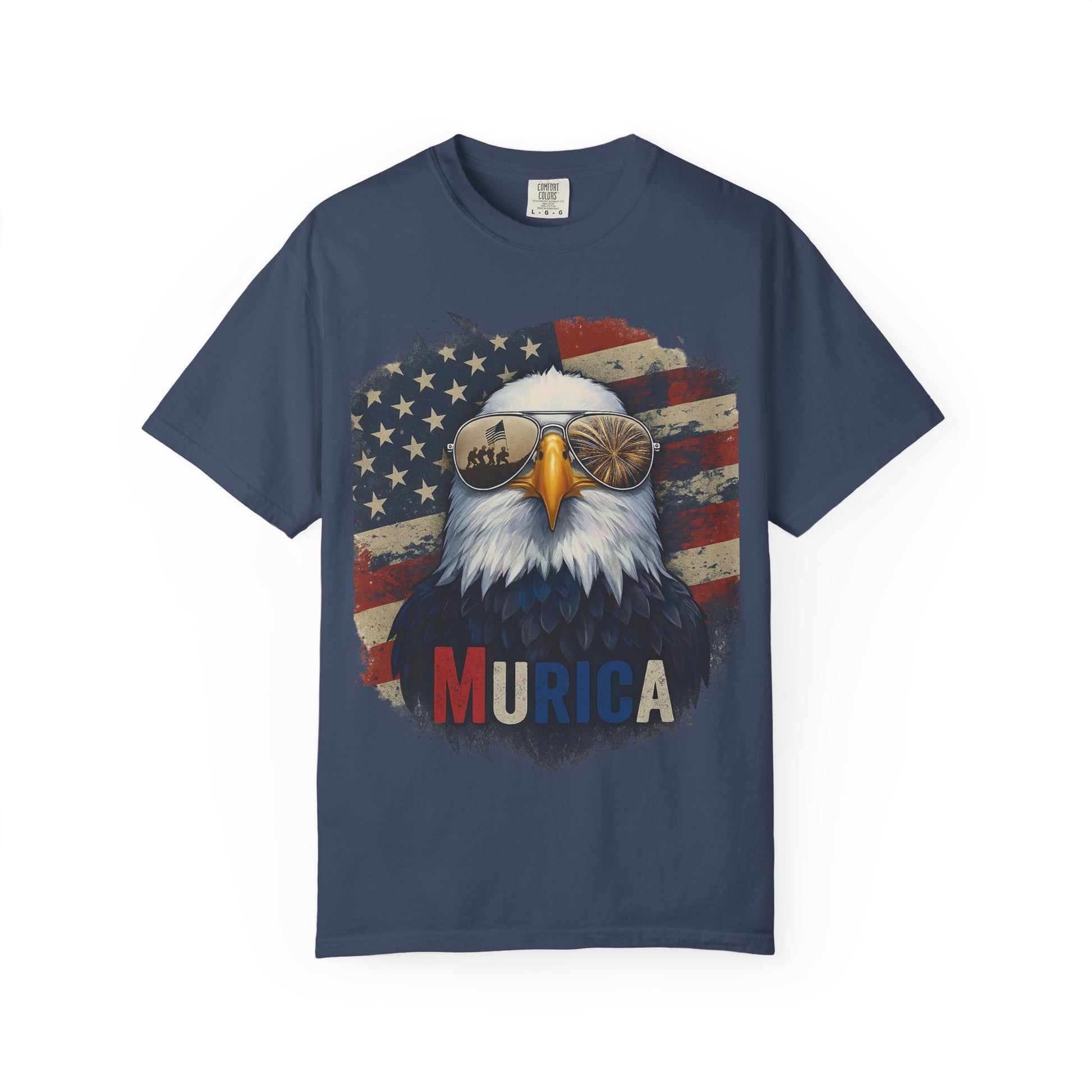 Patriotic Eagle T-Shirt, Unisex Garment-Dyed Tee, 'Murica Design, Great for July 4th, BBQs, Independence Day, Casual Wear, Gifts